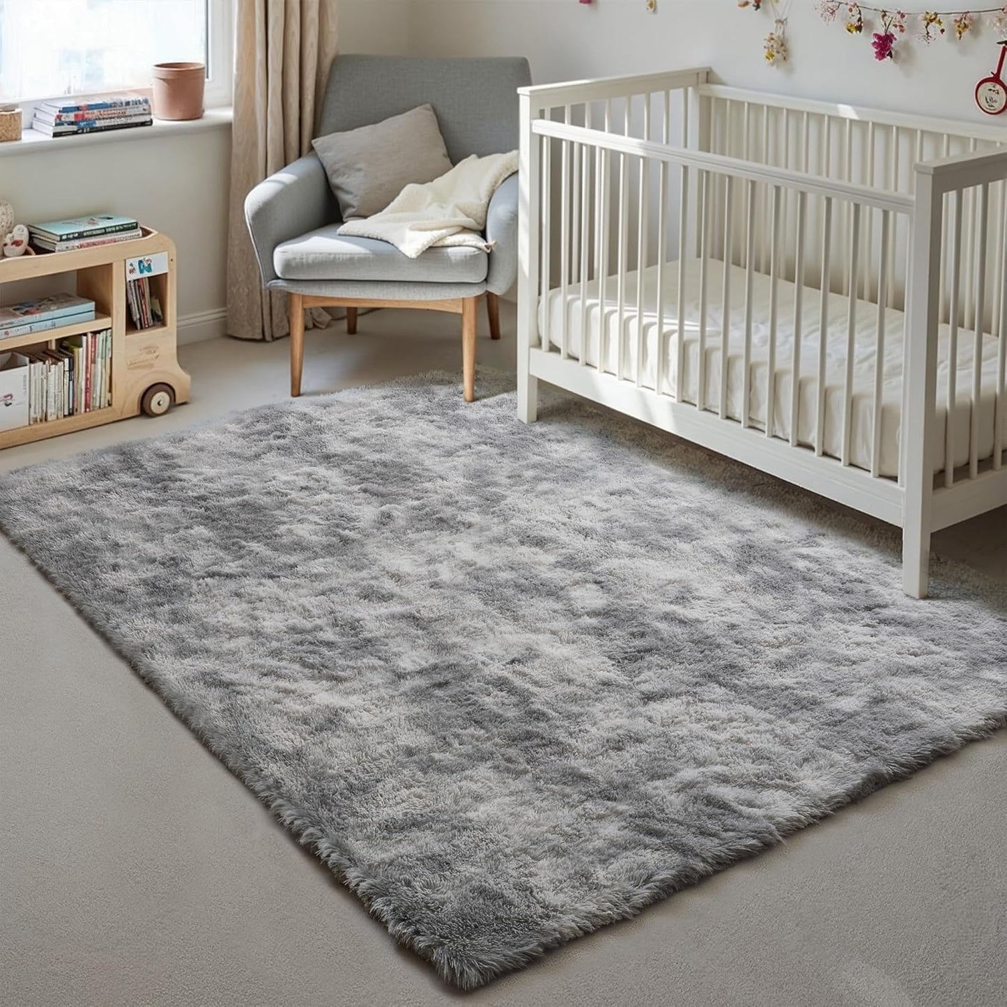 Checkered Rug 8x10 for Living Room, Black and White Modern Shag Rug Washable Non-Slip Large Area Rug Super Soft Indoor Fuzzy Carpet Fluffy Rugs for Bedroom Home Aesthetic Decor