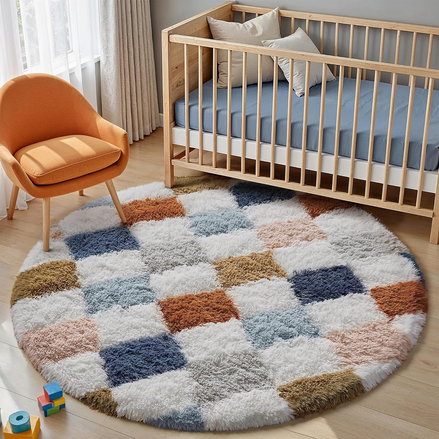 Checkered Rug 8x10 for Living Room, Black and White Modern Shag Rug Washable Non-Slip Large Area Rug Super Soft Indoor Fuzzy Carpet Fluffy Rugs for Bedroom Home Aesthetic Decor