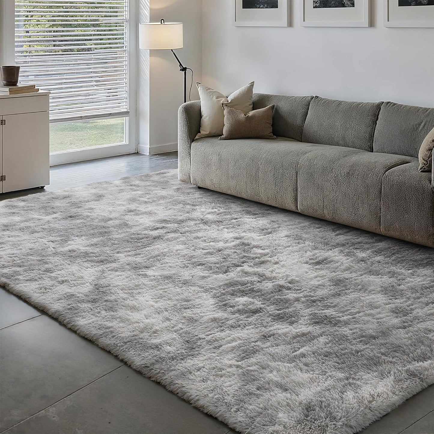 Checkered Rug 8x10 for Living Room, Black and White Modern Shag Rug Washable Non-Slip Large Area Rug Super Soft Indoor Fuzzy Carpet Fluffy Rugs for Bedroom Home Aesthetic Decor