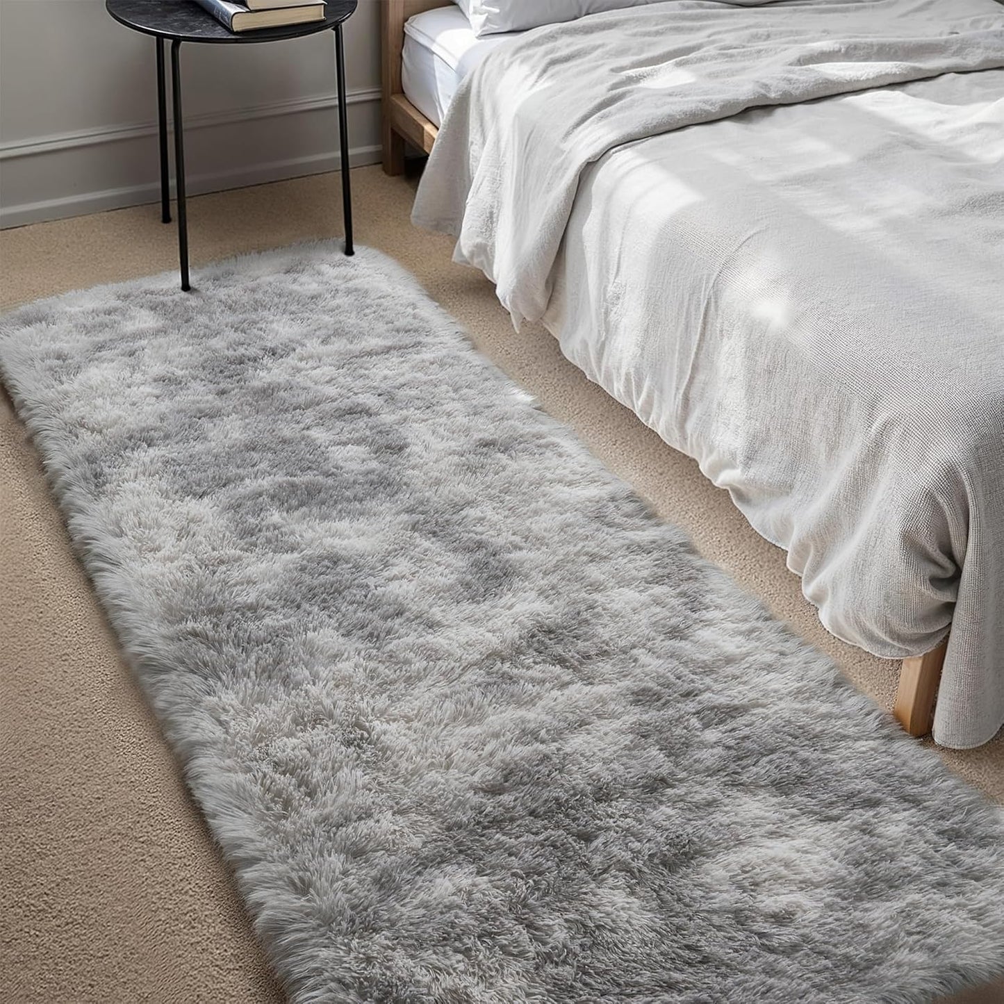 Checkered Rug 8x10 for Living Room, Black and White Modern Shag Rug Washable Non-Slip Large Area Rug Super Soft Indoor Fuzzy Carpet Fluffy Rugs for Bedroom Home Aesthetic Decor