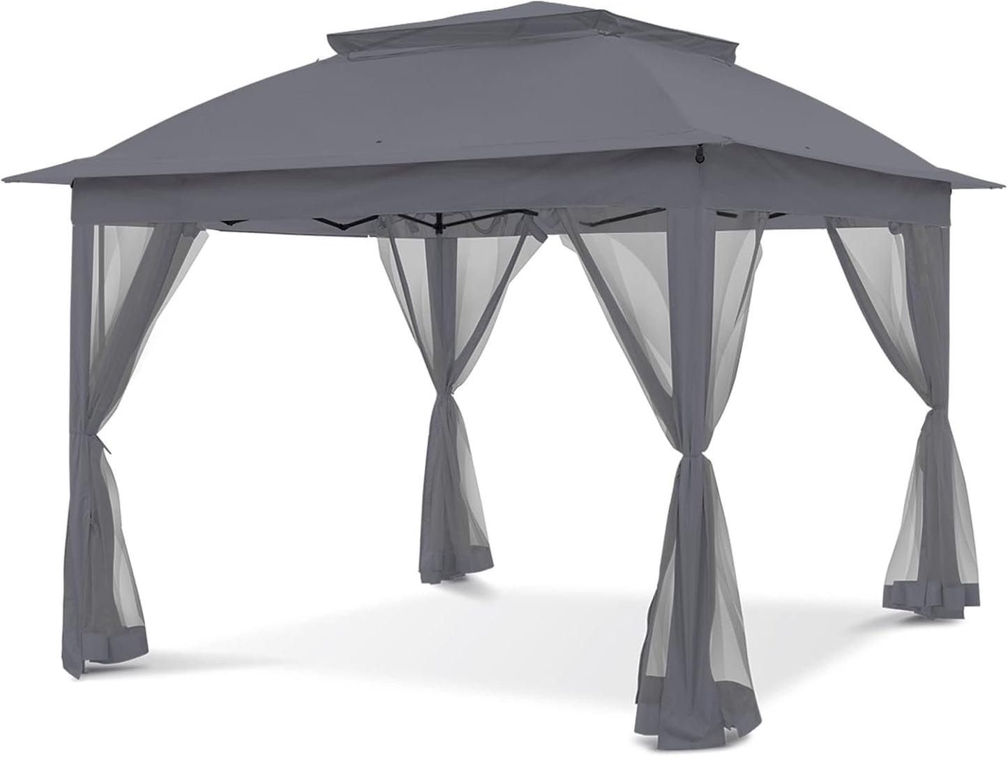 COOS BAY 11x11 Pop Up Instant Gazebo Tent with Mosquito Netting Outdoor Canopy Shelter with 121 Square Feet of Shade (Beige)