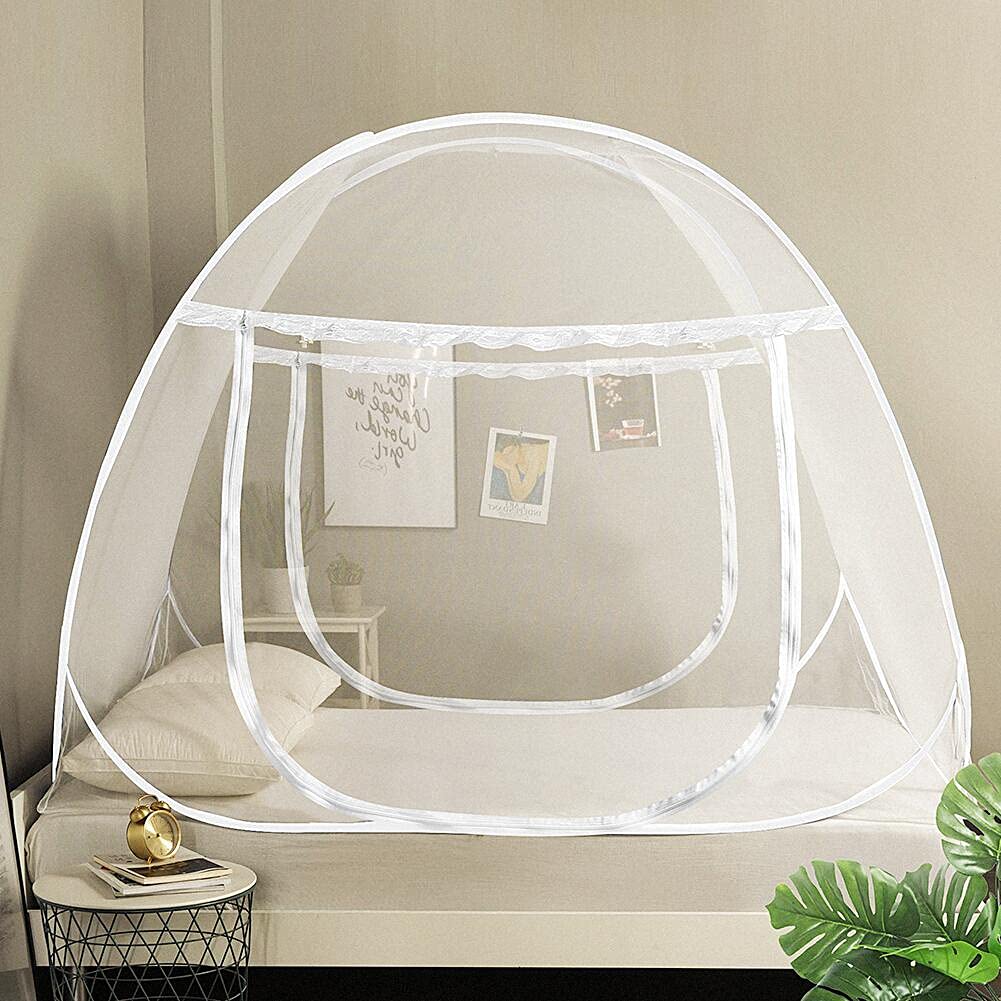 AMMER Pop-Up Mosquito Net Tent for Beds Portable Folding Design with Net Bottom for Baby Adults Trip (79 x71x59 inch)