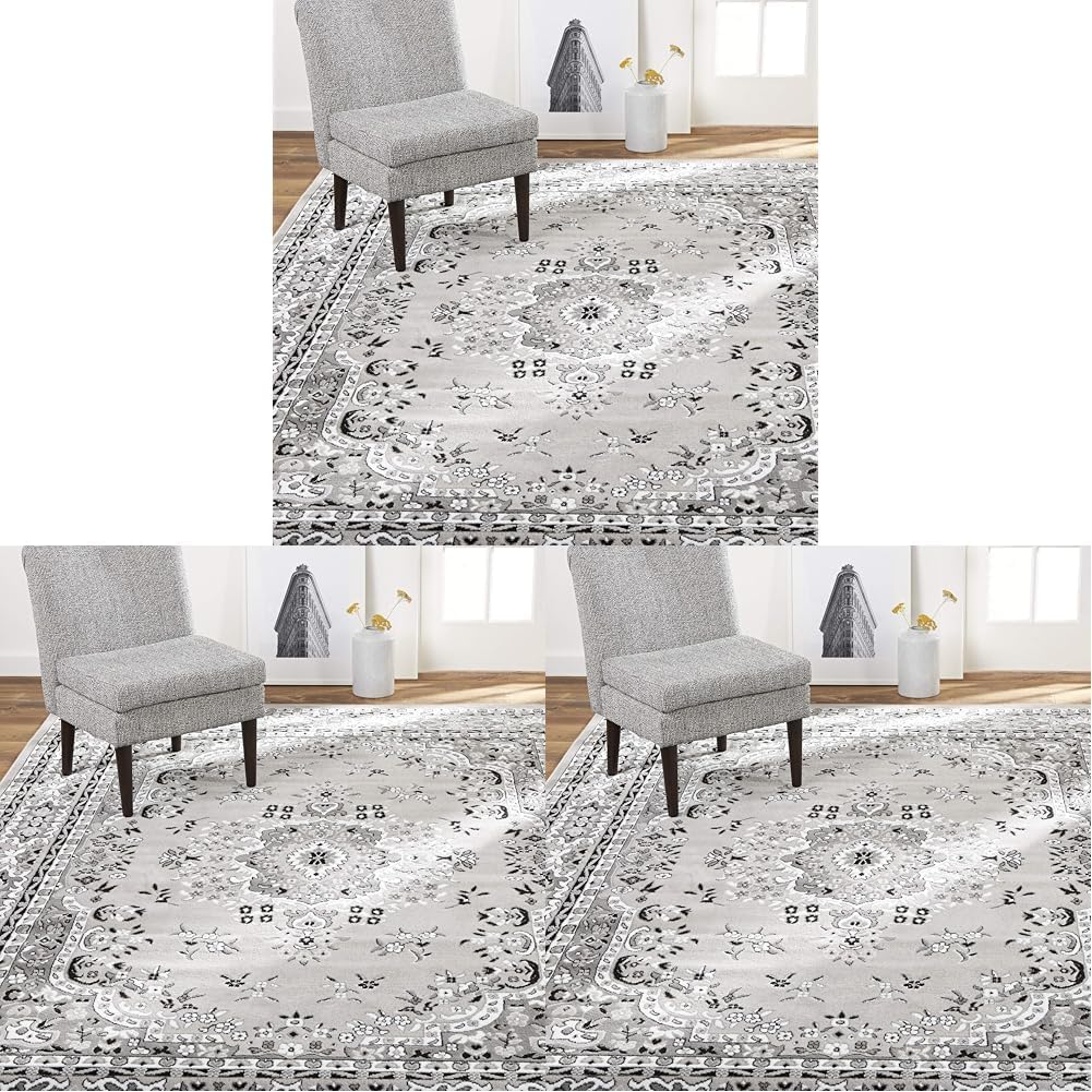 Home Dynamix Premium Sakarya Traditional Medallion Border Area Rug, Claret, 7'8"x10'7" Rectangle