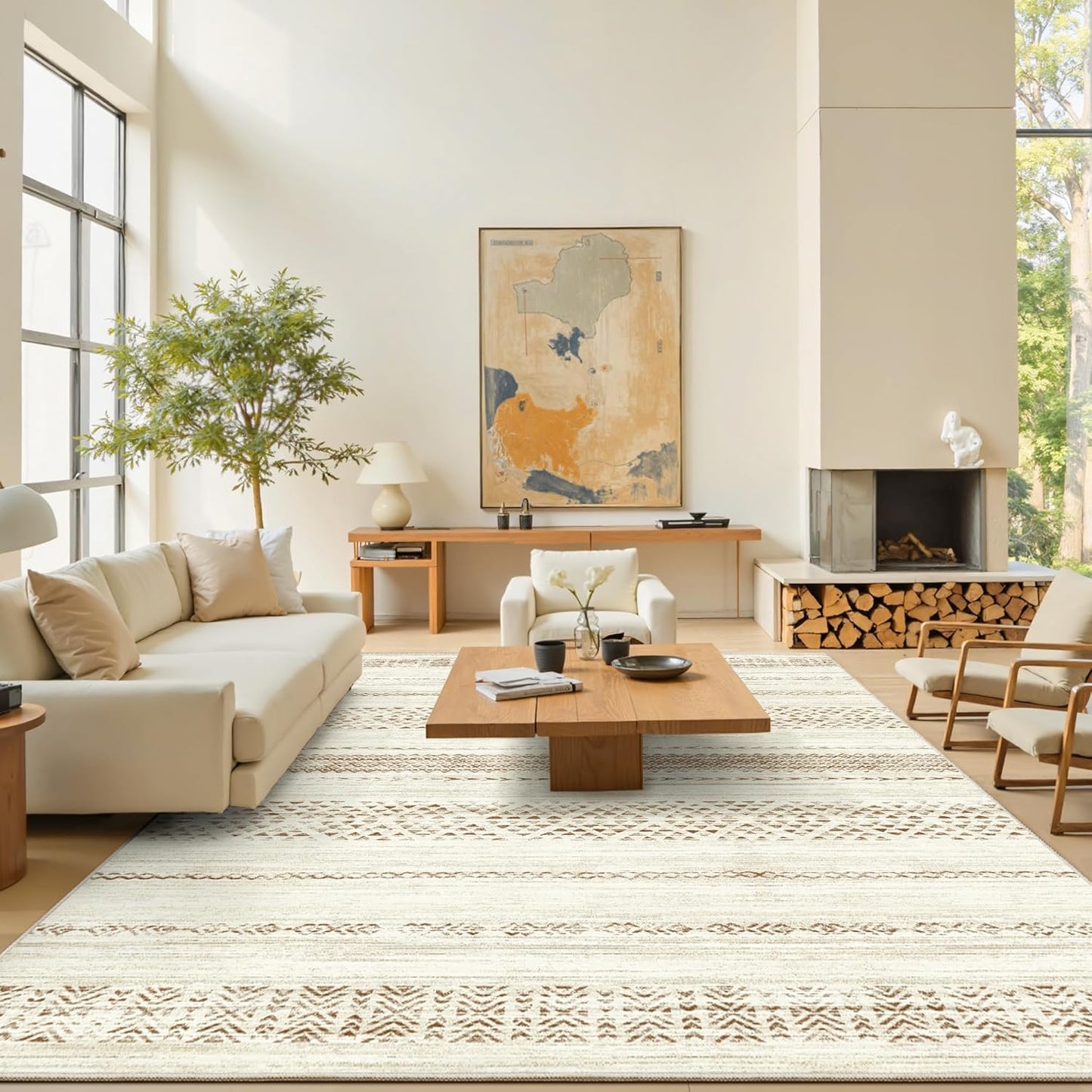 8x10 Area Rug for Living Room Moroccan Washable Rugs Non Slip Indoor Floor Carpet Foldable Large Soft Area Rug for Dining Room Bedroom with Low Pile(Grey,8'x10')