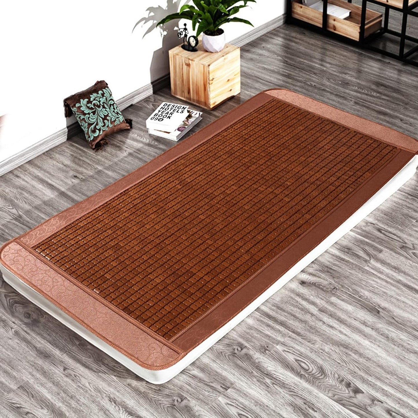 Foldable Summer Sleeping mat, Air Conditioner Mattress Pad,Bamboo Cooling Bed Mattress,Summer Bamboo Sleeping Mat,Insulated Breathable Bed Mat for Home School Dormitory