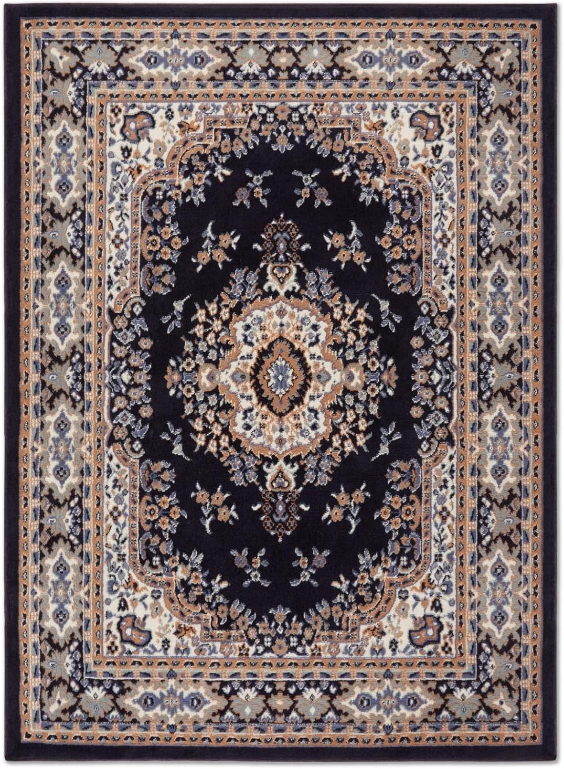 Home Dynamix Premium Sakarya Traditional Medallion Border Area Rug, Claret, 7'8"x10'7" Rectangle