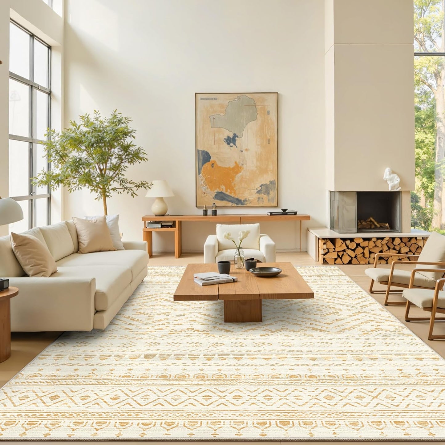 8x10 Area Rug for Living Room Moroccan Washable Rugs Non Slip Indoor Floor Carpet Foldable Large Soft Area Rug for Dining Room Bedroom with Low Pile(Grey,8'x10')