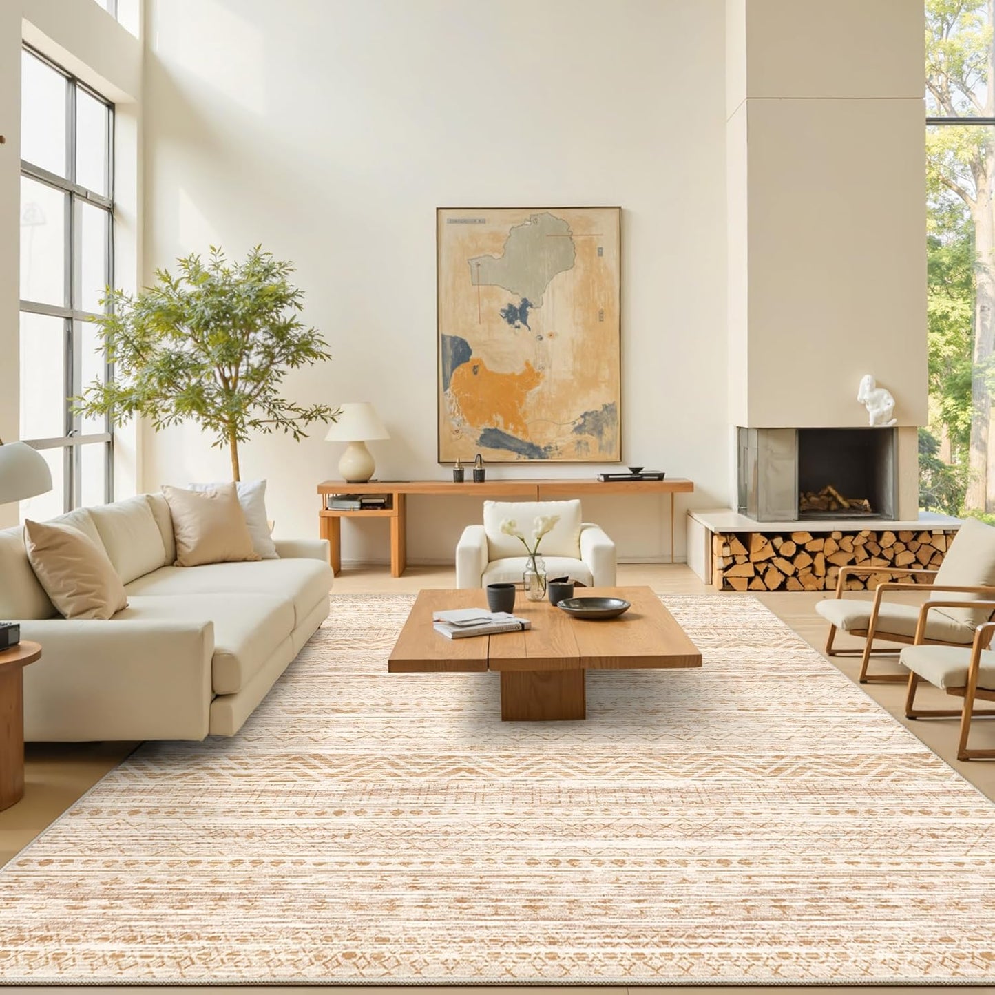 8x10 Area Rug for Living Room Moroccan Washable Rugs Non Slip Indoor Floor Carpet Foldable Large Soft Area Rug for Dining Room Bedroom with Low Pile(Grey,8'x10')