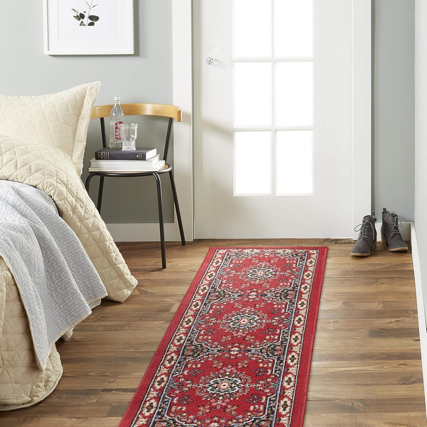 Home Dynamix Premium Sakarya Traditional Medallion Border Area Rug, Claret, 7'8"x10'7" Rectangle