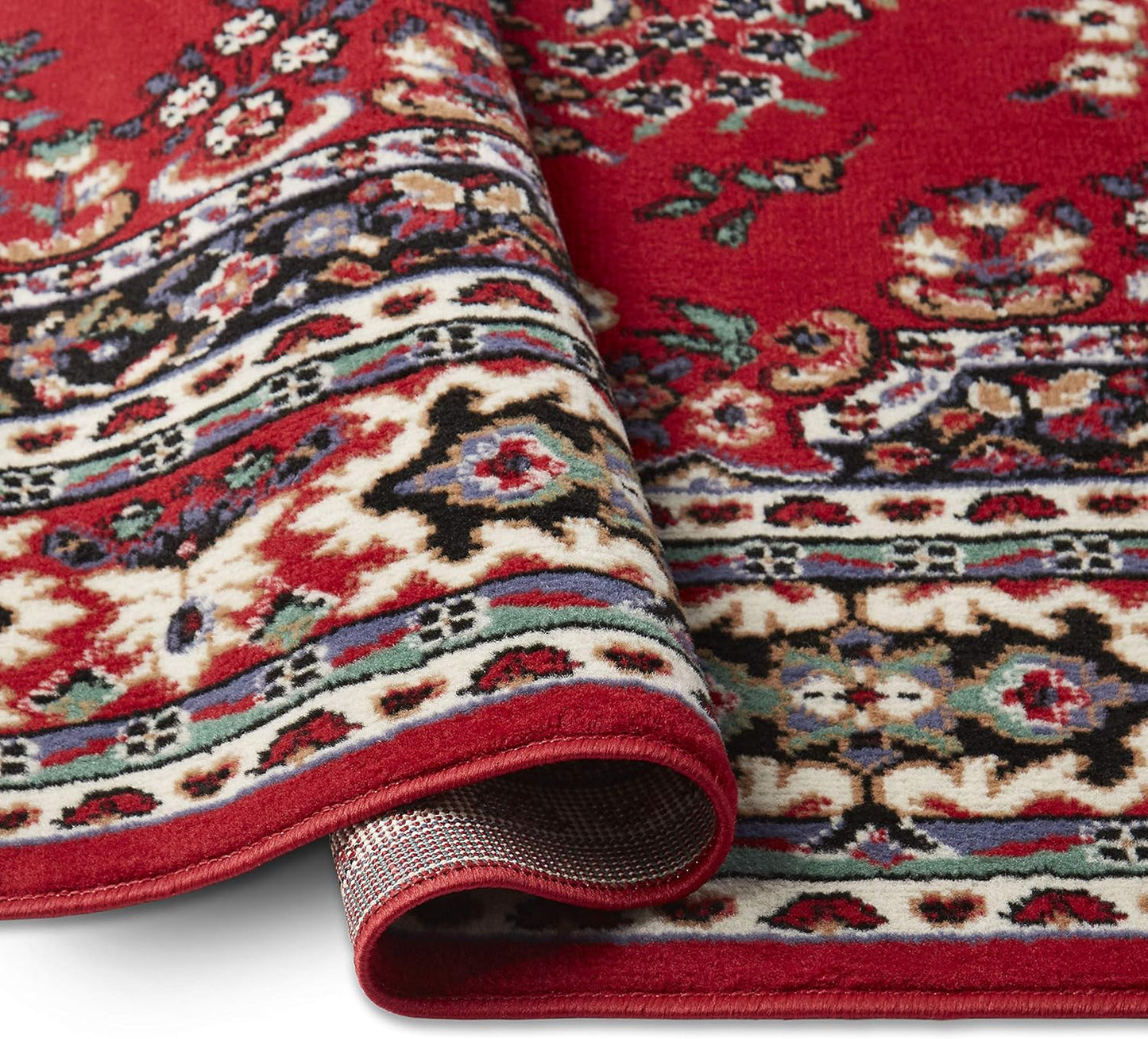 Home Dynamix Premium Sakarya Traditional Medallion Border Area Rug, Claret, 7'8"x10'7" Rectangle