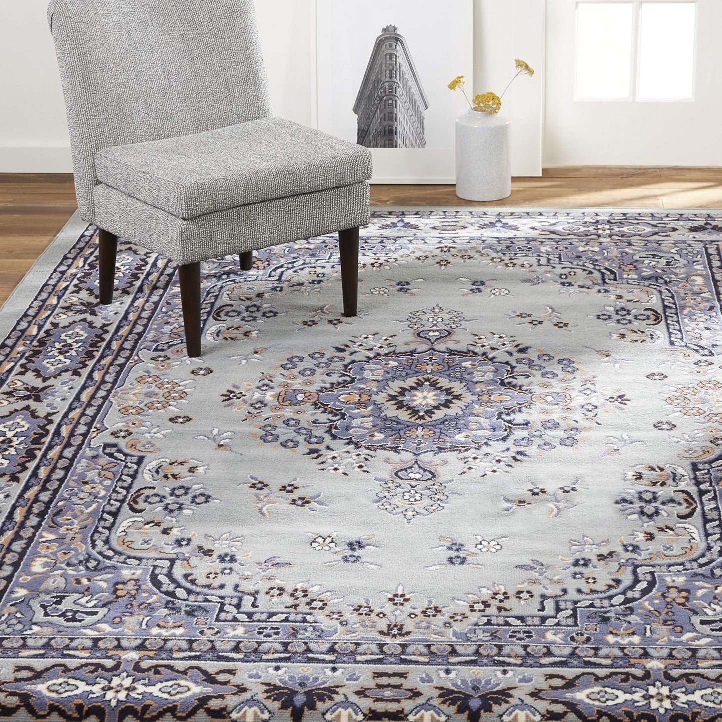 Home Dynamix Premium Sakarya Traditional Medallion Border Area Rug, Claret, 7'8"x10'7" Rectangle