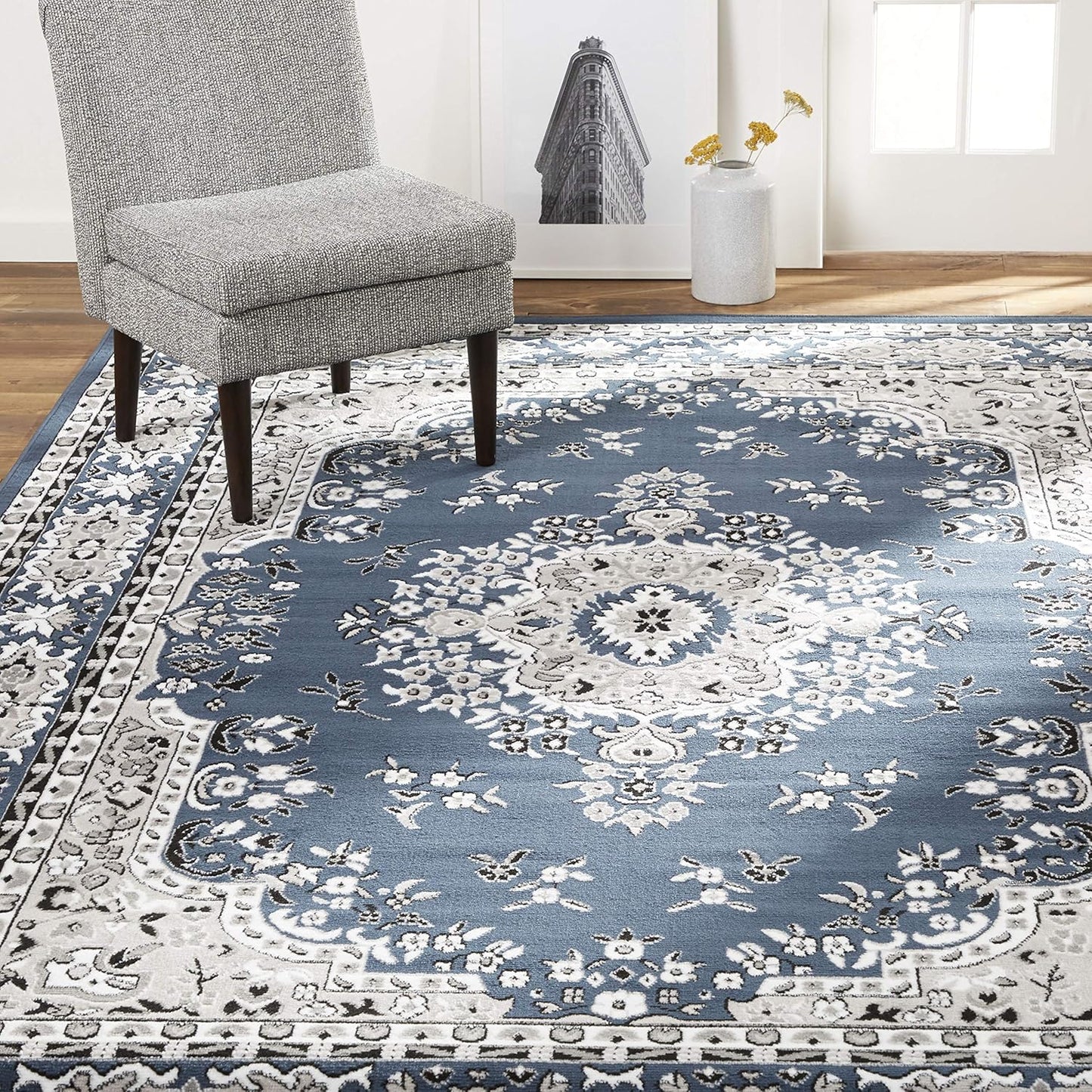 Home Dynamix Premium Sakarya Traditional Medallion Border Area Rug, Claret, 7'8"x10'7" Rectangle