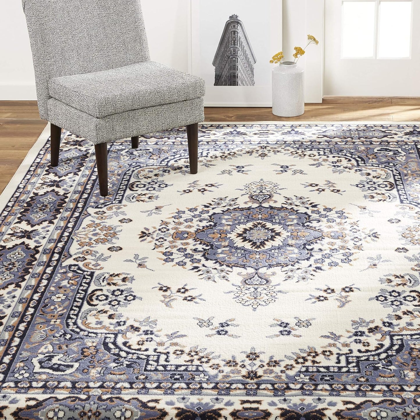 Home Dynamix Premium Sakarya Traditional Medallion Border Area Rug, Claret, 7'8"x10'7" Rectangle